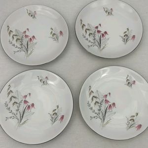 Set 4 Royal Duchess Fine China Bavaria Germany Mountain Bell Dinner Plates